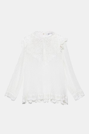 EMBROIDERED BLOUSE - NEW IN-WOMAN | ZARA United States white