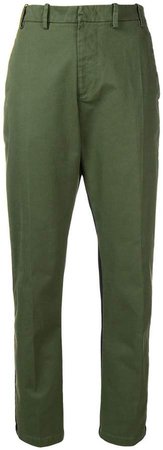 contrast fitted trousers