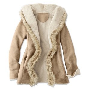 shearling faux fur lined jacket