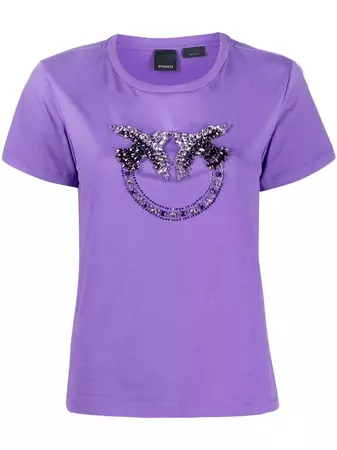 PINKO crystal-embellished T-shirt - Farfetch