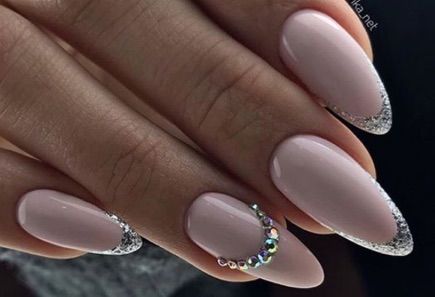 Nude W/ Stone Detail Nails