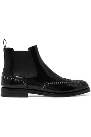 Church's | Ketsby Met studded glossed-leather Chelsea boots | NET-A-PORTER.COM