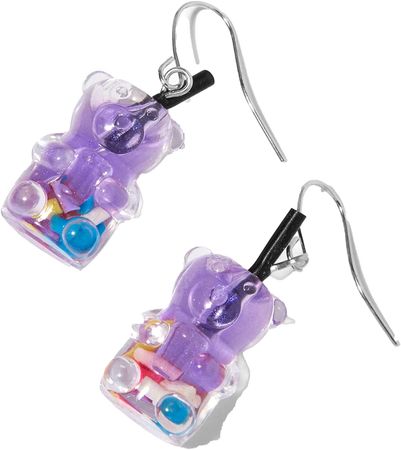 Amazon.com: Claire's Purple Gummy Bear Drop Earrings: Clothing, Shoes & Jewelry
