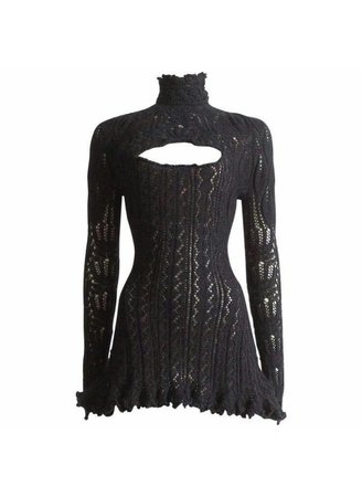 black dress fit n flare crochet 90s 80s 70s
