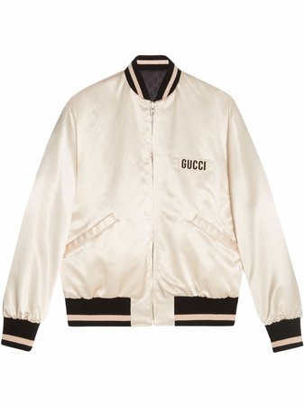 Gucci logo-patch Reversible Bomber Jacket