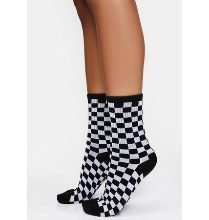 Race 'Em All Checkered Socks | Dolls Kill