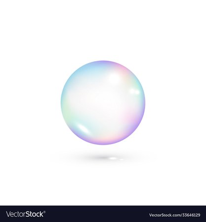 Iridescent soap transparent bubble realistic Vector Image