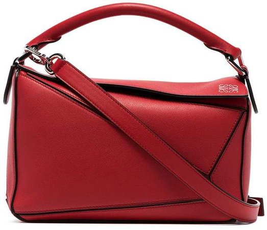 red Puzzle small leather shoulder bag