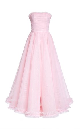 Pink Flocked Dotted Tulle Gown By Rodarte | Moda Operandi