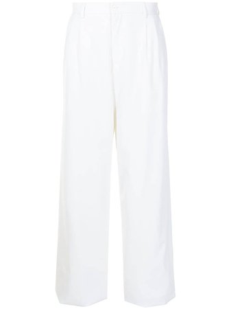 Emporio Armani pleat-detail wide-leg Trousers - Farfetch