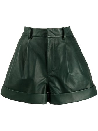 Isabel Marant Étoile Pleated Waist City Shorts SH020920P002E Green | Farfetch
