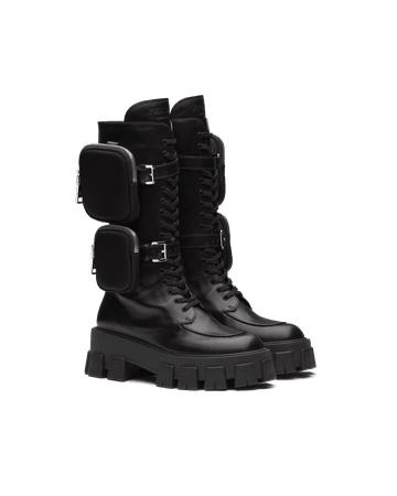 Prada - Monolith Leather Boots