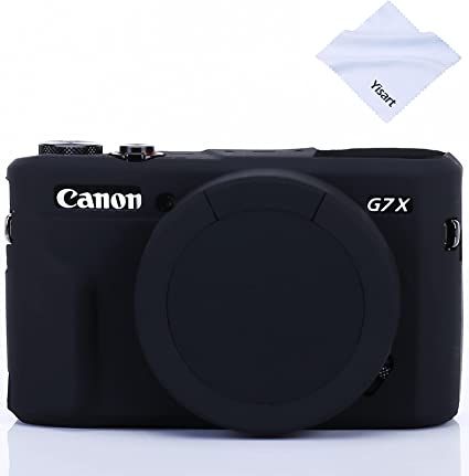 Amazon.com : Yisau Case for G7X Mark II G7X Removable Lens Cover, Silicone Cover Rubber Soft Camera Case for Canon PowerShot G7X II G7X (Glamour Black) : Electronics