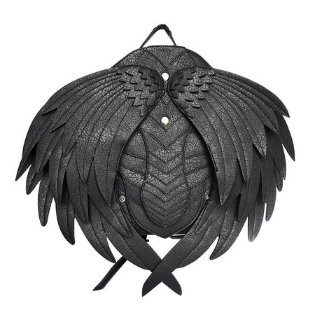 Gothic Punk Black Wings Leather Backpack Bag – ROCK 'N DOLL