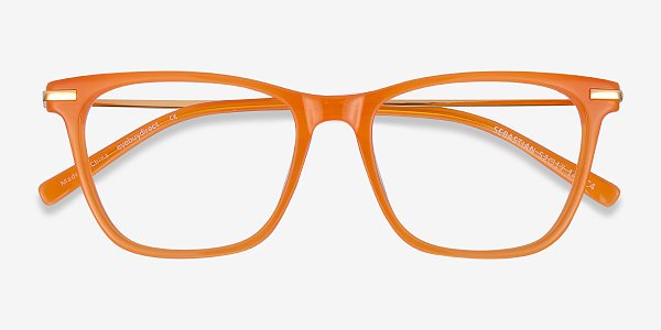 Sebastian - Rectangle Orange Frame Glasses For Women | EyeBuyDirect