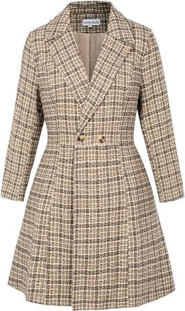 Amazon.com: Hanna Nikole Women's Plus Size Wool Dress Coat Double Breasted Pea Coats Long Trench Coat : Clothing, Shoes & Jewelry