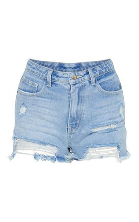 Light Blue Denim Shorts PLT