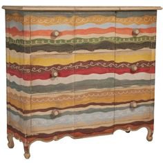 colorful painted dresser