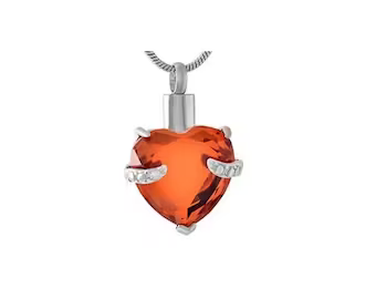 orange heart necklace