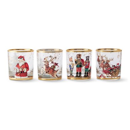 Twas the Night Before Christmas Double Old-Fashioned Glasses - Mixed - Set of 4 | Williams Sonoma