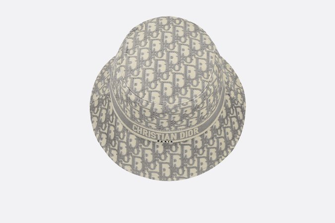 D-Oblique Small Brim Bucket Hat Gray Cotton | DIOR