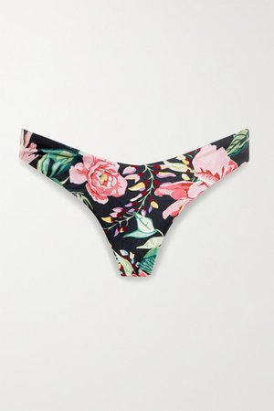 Bellitude Floral-print Bikini Briefs - Navy