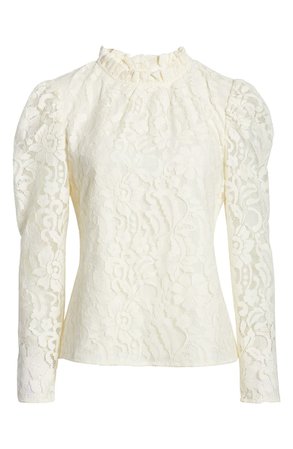 Rachel Parcell Ruffle Neck Lace Top (Nordstrom Exclusive) | Nordstrom