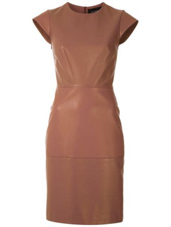 Gloria Coelho leather short dress brown & brown I20V021 - Farfetch