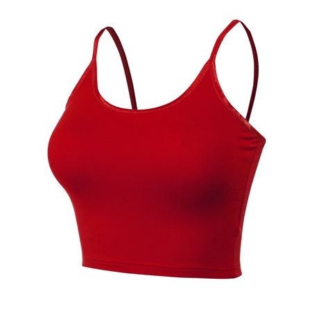 FashionMille Women Workout Yoga Spaghetti Strap Tank Camisole Crop Tank Top - Walmart.com