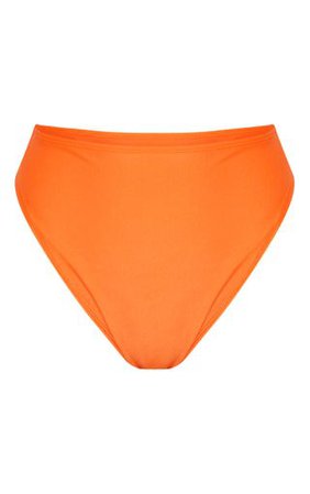 Orange Mix & Match High Waisted Bikini | PrettyLittleThing