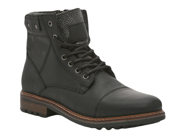 black leather work boots
