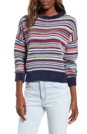 Woven Heart Chenille Stripe Sweater | Nordstrom