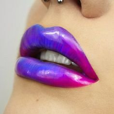 Penelope Gwen on Instagram: “ I used @insomniacosmetics moon child, @nyxcosmetics blue velvet lippie, @limecrimemakeup D'lilac… | Gradient lips, Healthy lips, Lips