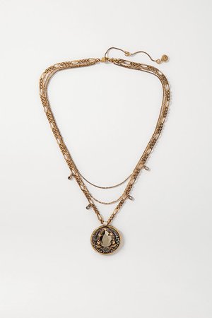 Alexander McQueen | Gold-tone crystal and faux pearl necklace | NET-A-PORTER.COM