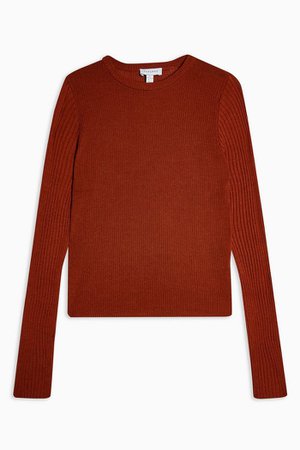 Boxy Knitted Crop Top | Topshop burgundy