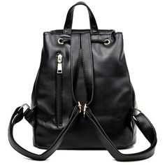 aux Leather Drawstring Flap Backpack ❤ liked on Polyvore featuring bags, backpacks, day pack backpack, vegan backpack, drawstring closure backpack, draw string backpack and faux-leather backpacks