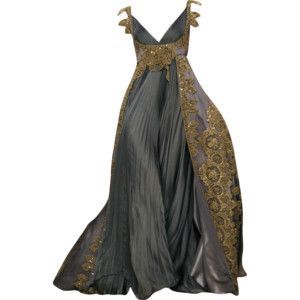 Dark Grey & Gold Medieval Gown