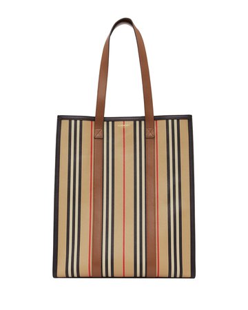 Burberry Large Stripe Canvas Tote Bag | Neiman Marcus