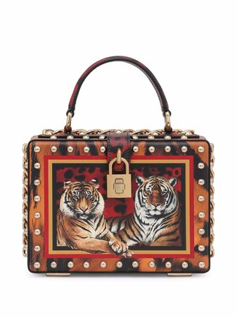 Dolce & Gabbana tiger-print calf leather bag