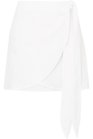 Reformation | Sax linen wrap mini skirt | NET-A-PORTER.COM