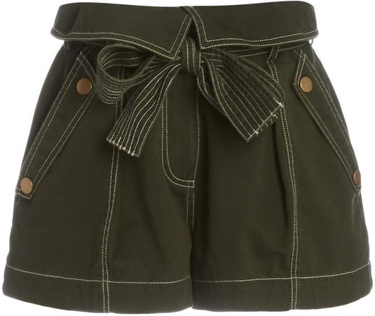 Elliott Tie-Detailed Cotton-Gabardine Shorts
