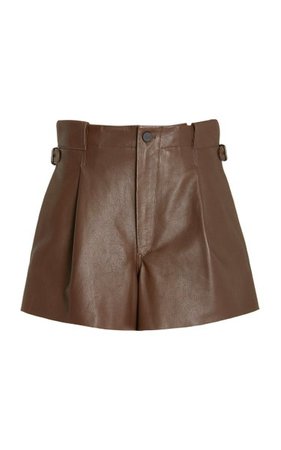 Leather Pleated Shorts By The Mannei | Moda Operandi