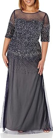 Amazon.com: Adrianna Papell Women's Plus-Size Beaded Illusion Gown : Clothing, Shoes & Jewelry