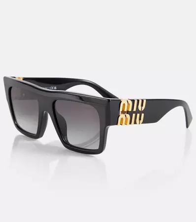 Square Logo Sunglasses in Black - Miu Miu | Mytheresa