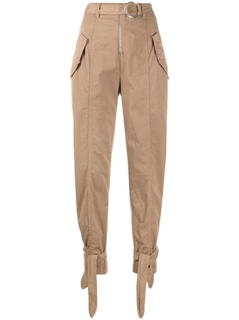 Pinko Tie-Cuff Trousers 1B14M0Y5XMC97 Neutral | Farfetch
