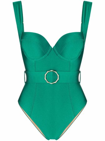 Shop Noire Swimwear belted one-piece swimsuit with Express Delivery - FARFETCH