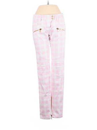 Balmain Checked gingham light Pink Jeans Size 36 (EU) - 80% off | thredUP