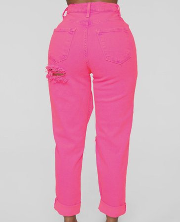 hot pink denim jeans