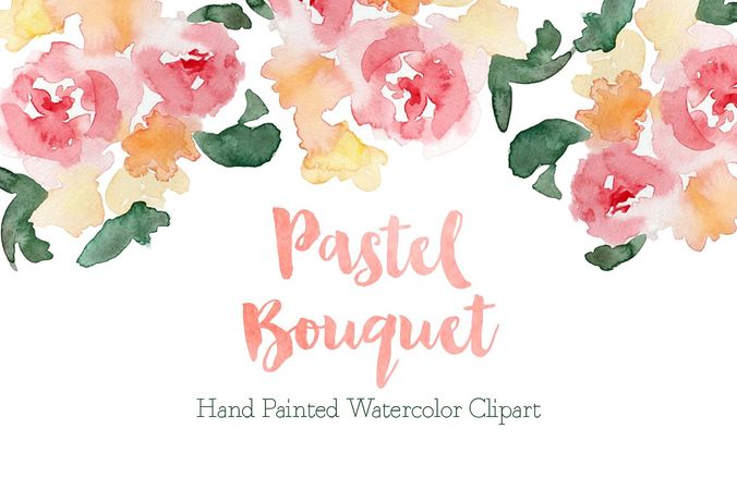 Pastel Watercolor Bouquet Clipart ~ Illustrations ~ Creative Market
