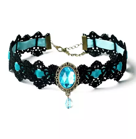 Light Blue Dark Blue Choker Necklaces - Etsy Canada